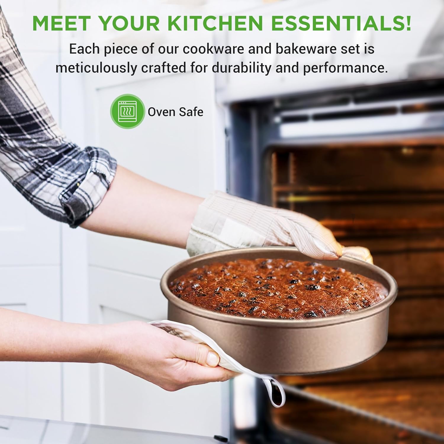 20-Piece Nonstick Kitchen Cookware Set PFOA/PFOS-Free Heat Resistant Lacquer Kitchen Ware Pots Baking Pan Set w/ Saucepan, Frying Pans, Cooking Pots, Oven Pot, Lids, Utensil NCCW20S