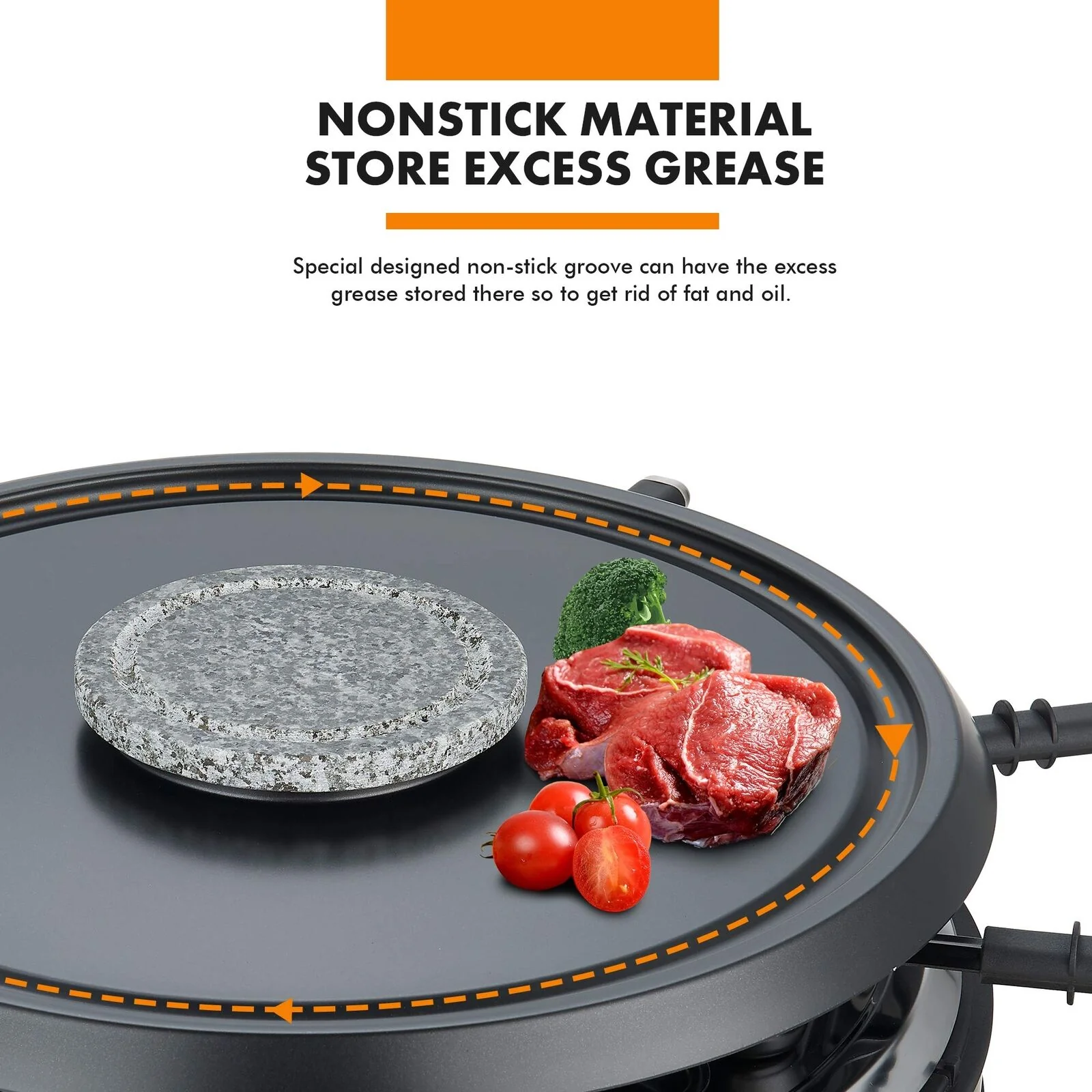 Electric Fondue Pot Sets with Barbecue Grill, 600ml Fondue Pot with 8 Forks