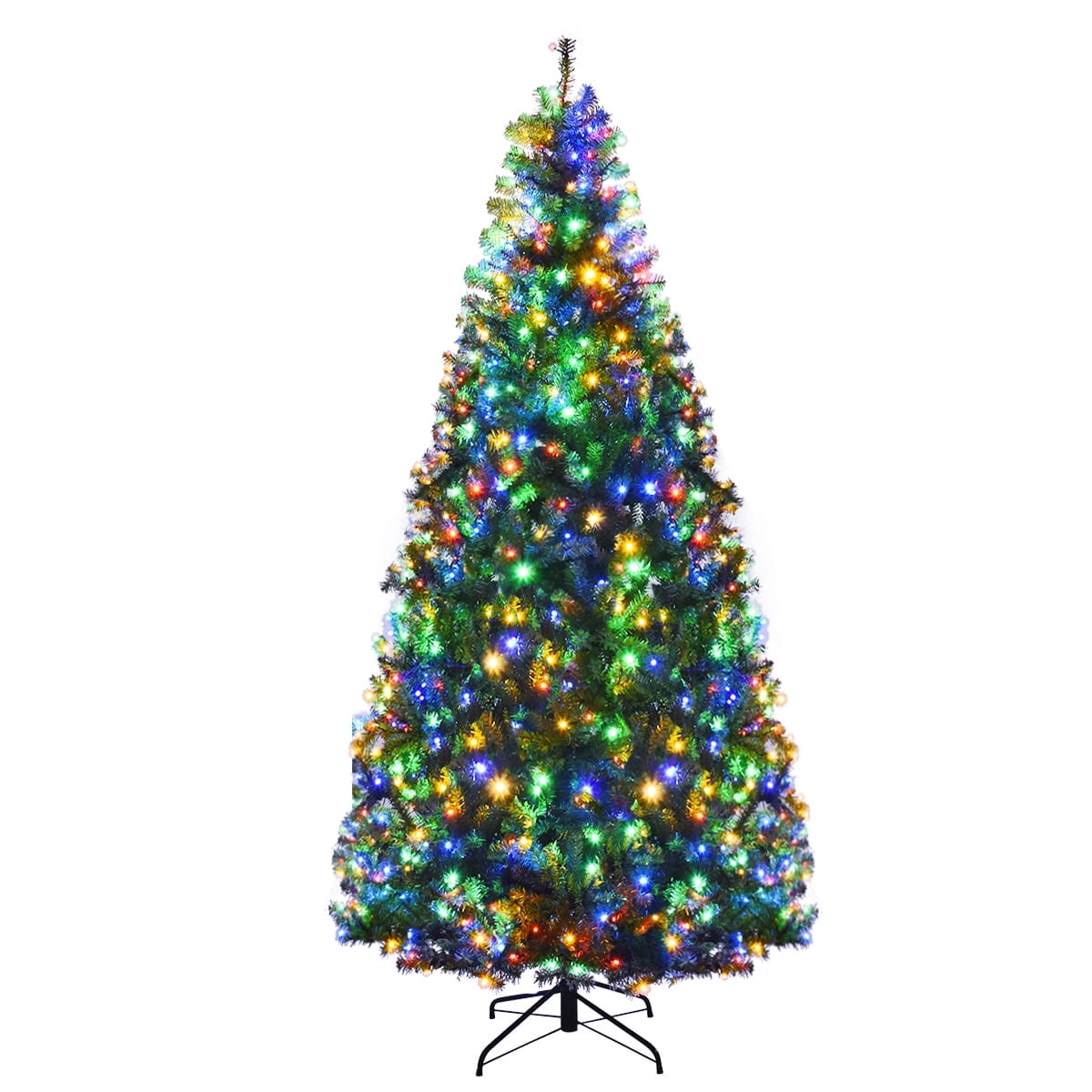 Costway 8Ft Pre-Lit Artificial Christmas Tree Hinged 750 LED Lights
