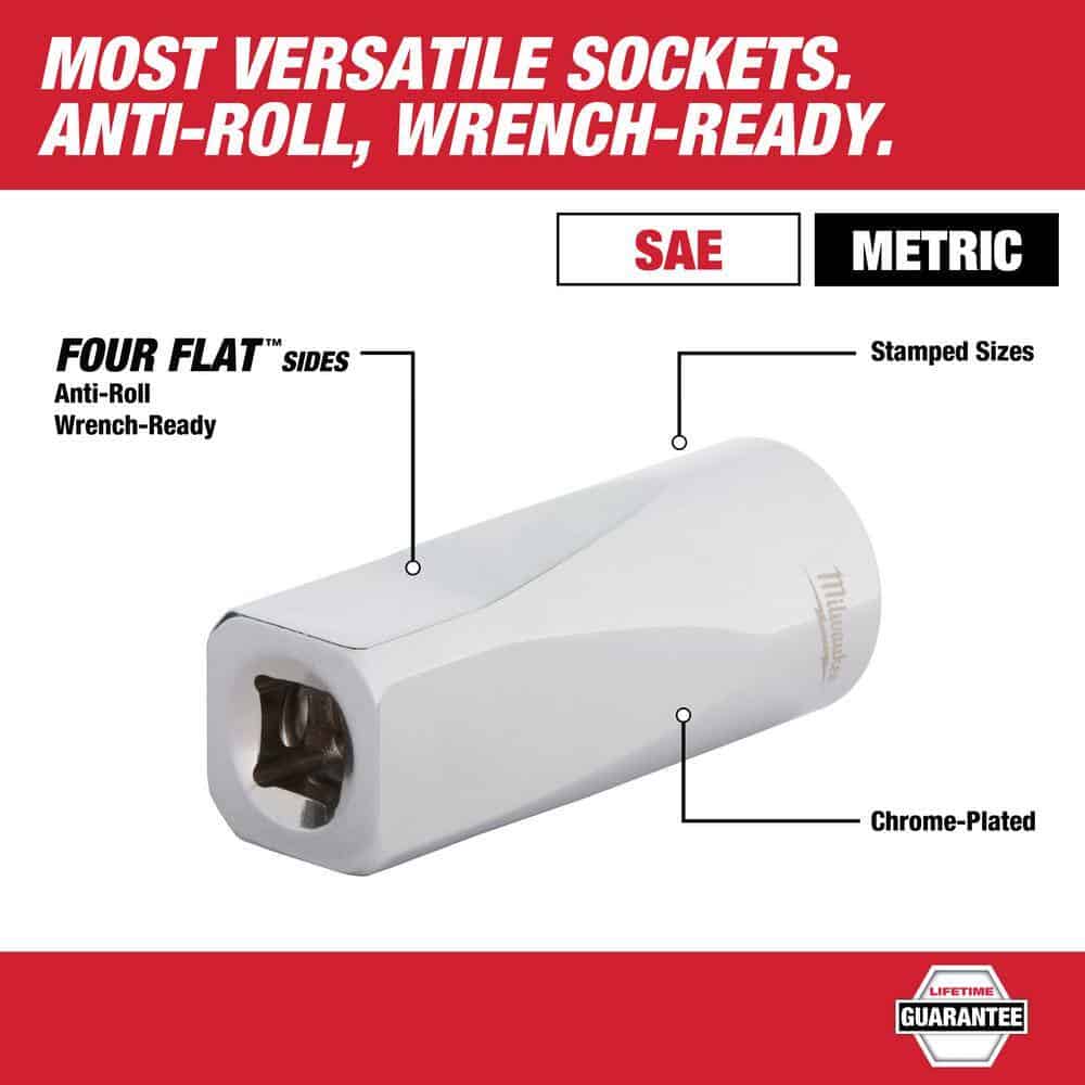1/2 in. Drive SAE/Metric Ratchet and Socket Mechanics Tool Set with 1/2 in. Drive 18 in. Extended Ratchet (48-Piece)