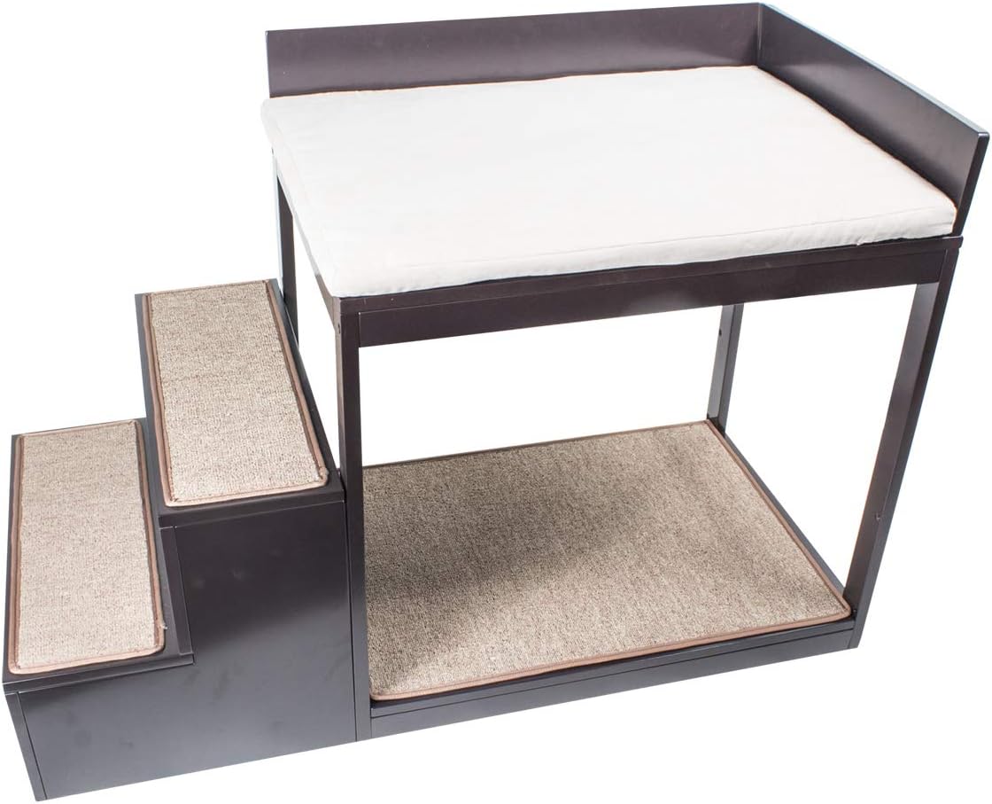 Penn-Plax Buddy Bunk Multi-Level Bed | Pet Stairs for High Beds and Couches | 3 Step System for Small Sized Dogs and Cats | Practical and Accommodating for Modern Homes (DOGF60)
