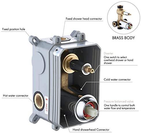 KES Shower System 12 Inch Rain Shower Head