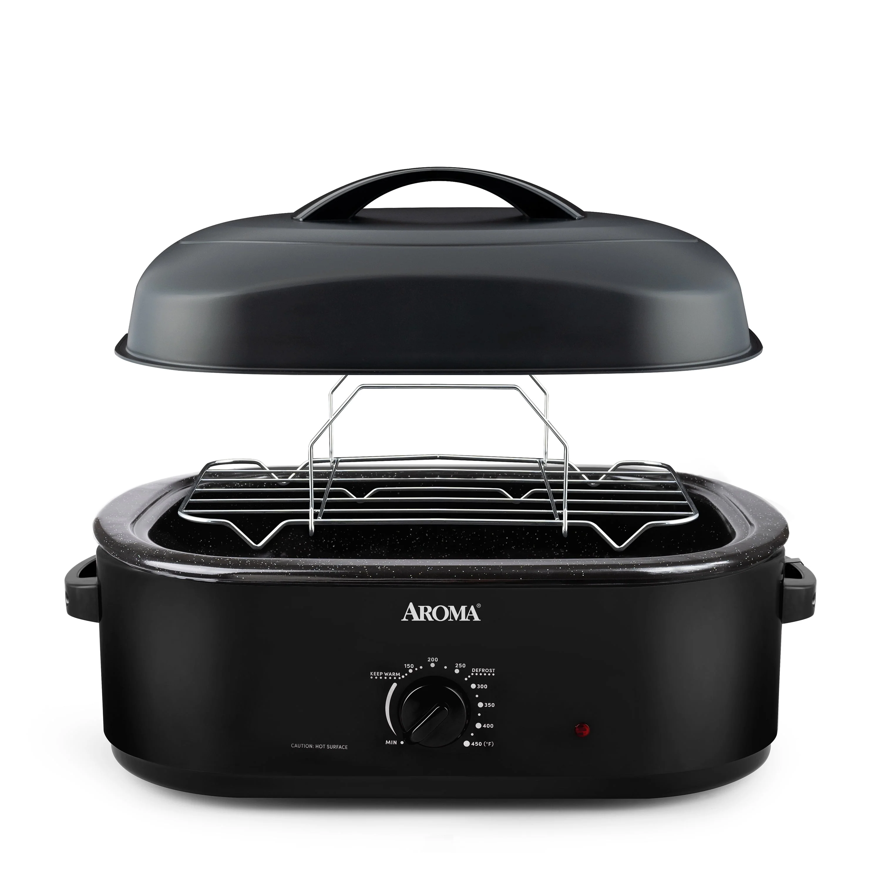 Aroma® 18Qt. Roaster Oven with High-Dome Lid, Black