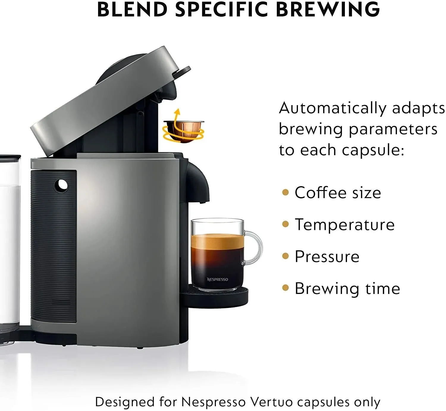 Nespresso Vertuo Plus Coffee and Espresso Maker by De'Longhi, Grey with Aeroccino Milk Frother