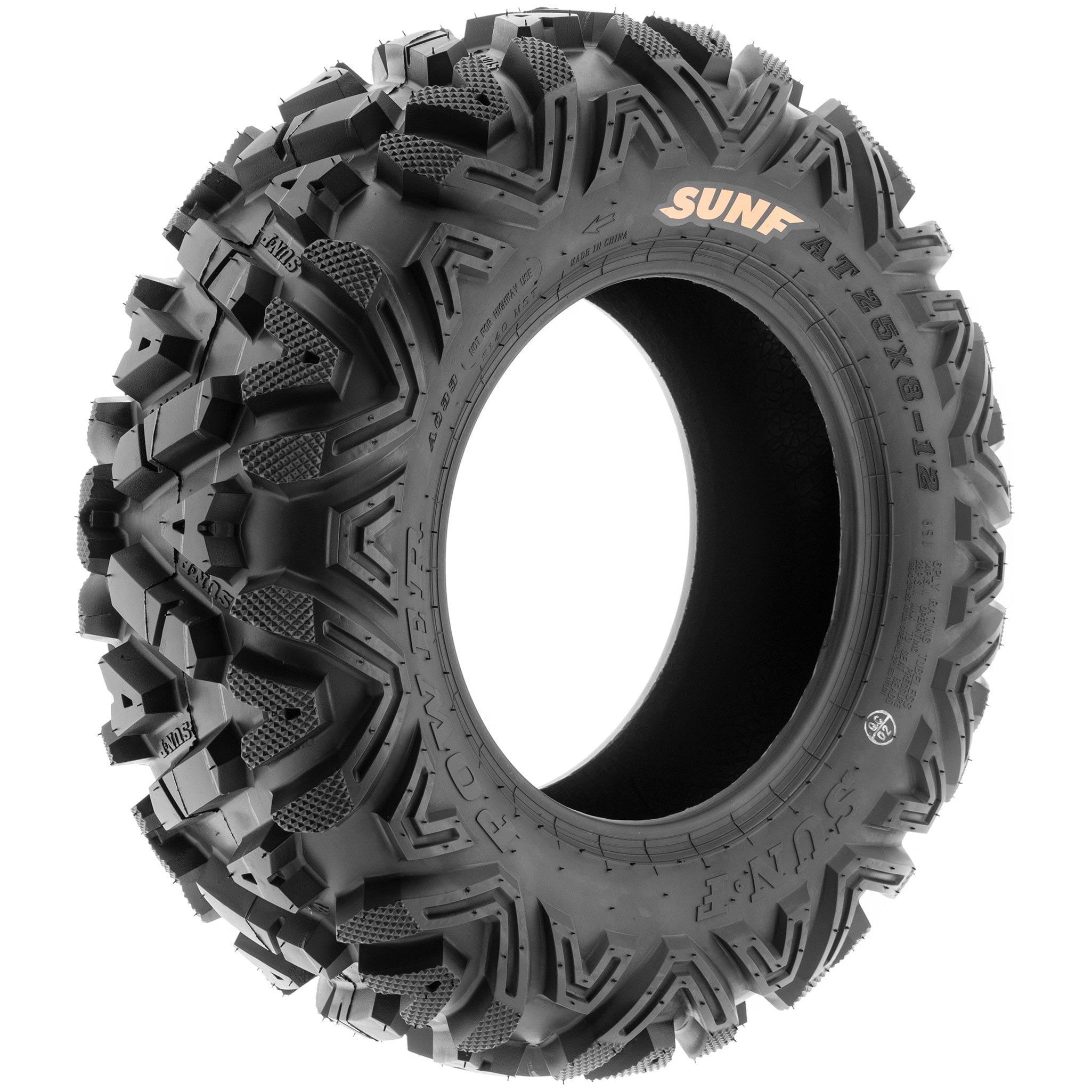 SunF All Terrain ATV UTV Tires 25×8-12 and 25×10-12 6 PR A033 (Complete Full Set of 4)