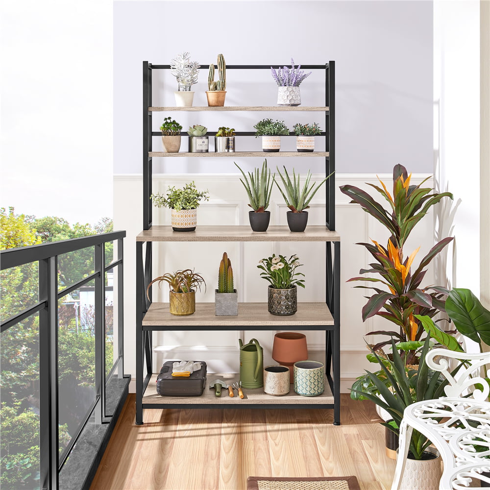 16 W x 35.5 D x 64.5 H 5-Shelf Freestanding Shelves, Gray