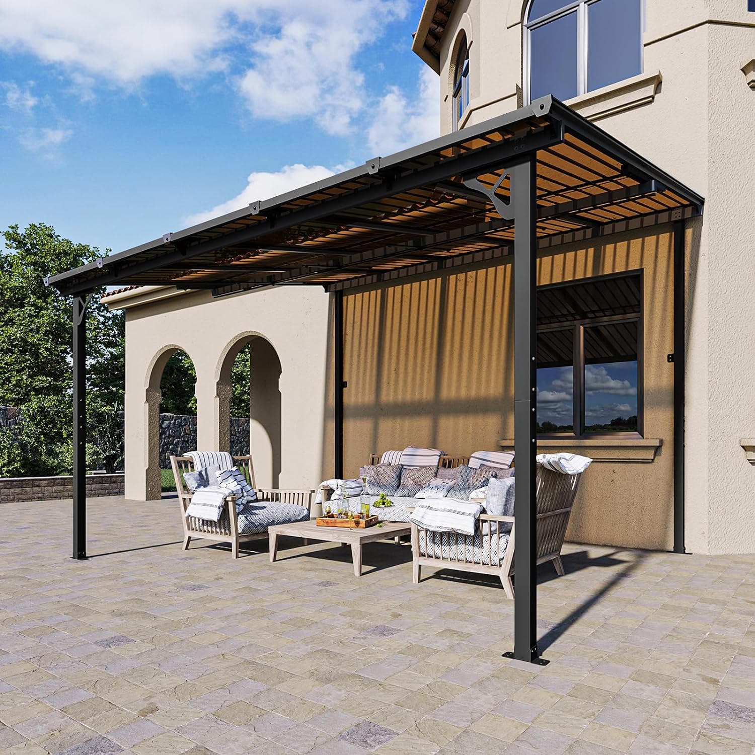 Polycarbonate Wall Mounted Lean To Gazebo