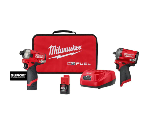 2551-22-2554-20 M12  SURGE 12V Lithium-Ion Brushless Cordless 1/4 in. Hex Impact Driver Compact Kit   M12  3/8 in. Impact Wrench