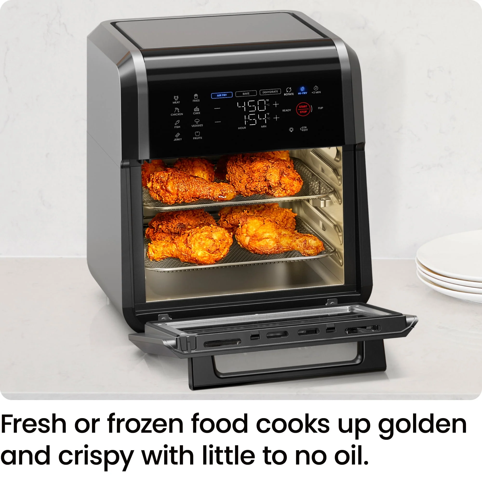 Chefman 6-in-1 Multifunctional Air Fryer Oven w/ 12 Qt Capacity, Digital Touchscreen - Black, New