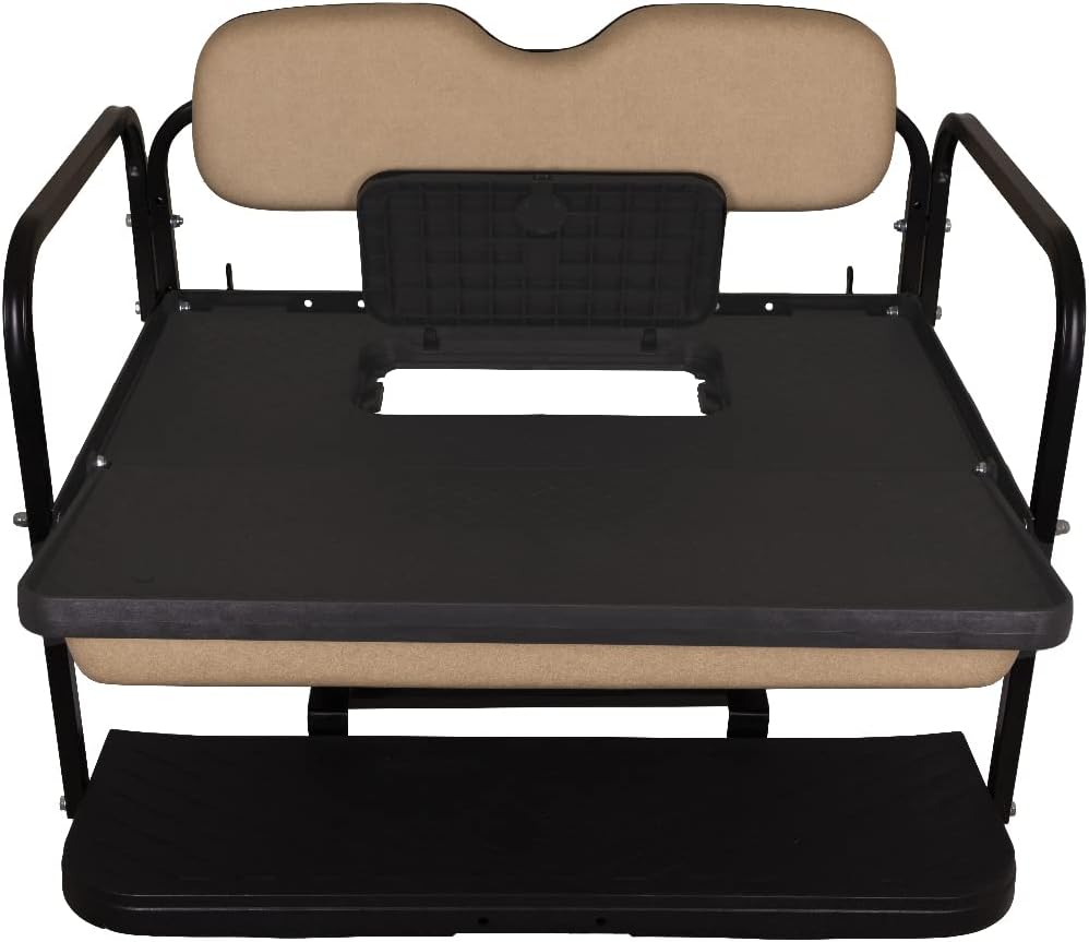MACH3 Club Car Precedent/Tempo/Onward Golf Cart Rear Seat Kit with Steel Frame | Compatible with 2004-Up Models (Buff)