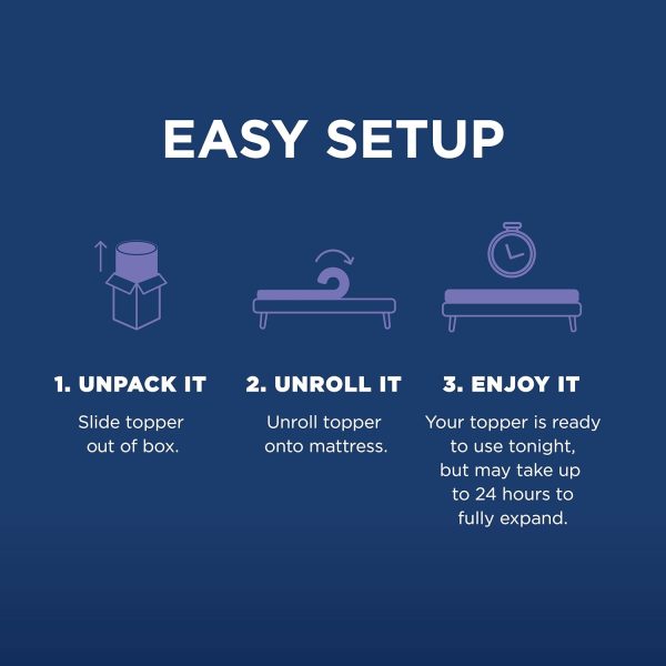 11182130DTC TEMPUR Supreme 3-Inch Medium Firm Mattress Topper, Twin, White