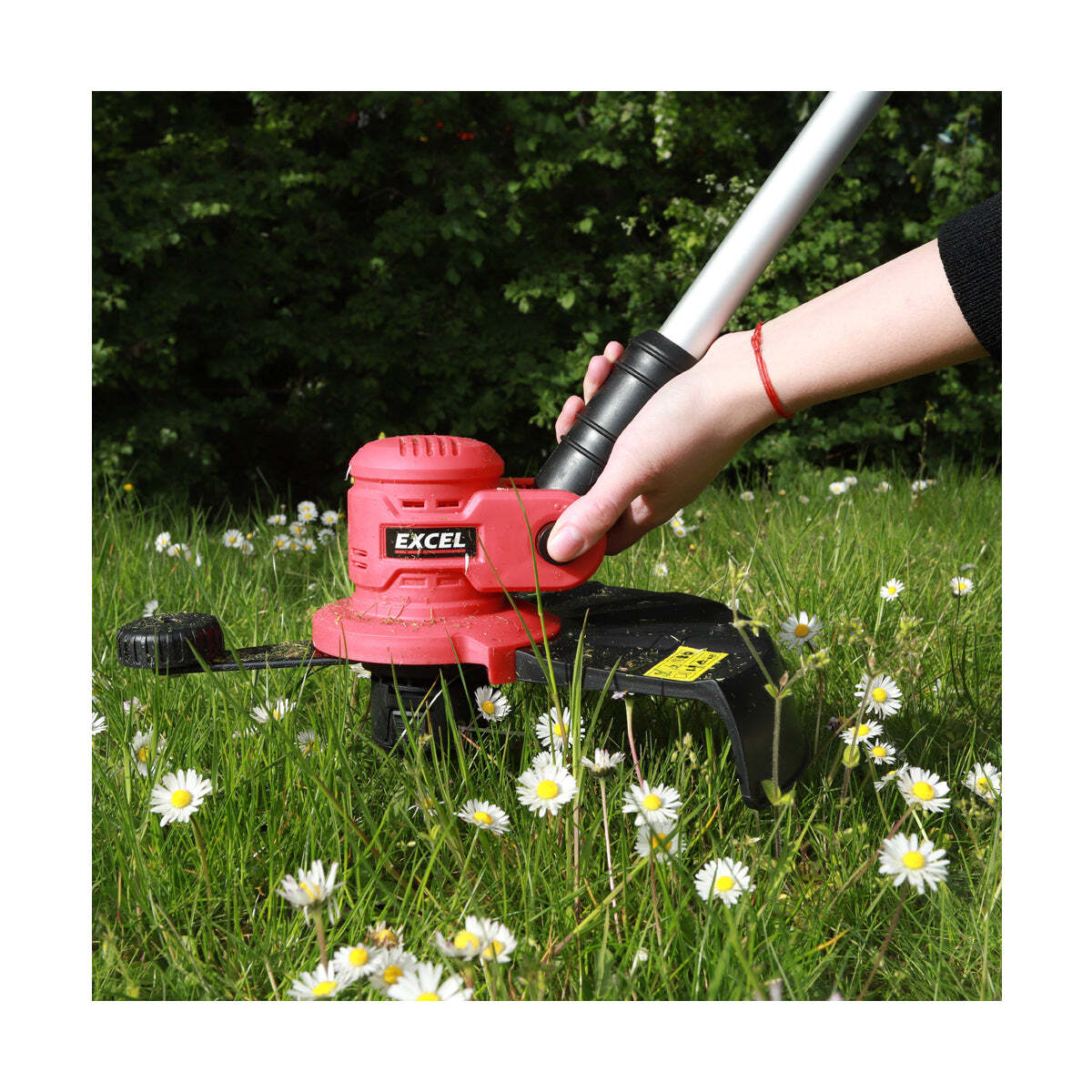 Excel 18V Garden Power Tool Set: Grass Trimmer, Hedge Trimmer & Lawn Mower with 3x 5.0Ah Batteries & Charger