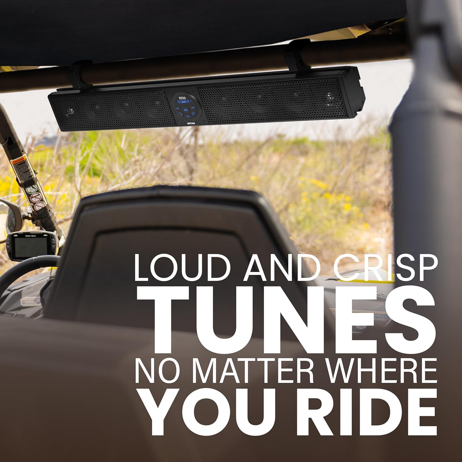 Audio Systems BRT26A ATV UTV Sound Bar - 26 Inch Wide, 4 Inch Speakers, 1 Inch Soft Dome Tweeters, Full Range, IPX5 Weatherproof, Bluetooth, Built-in Amplifier, Golf Cart Compatible