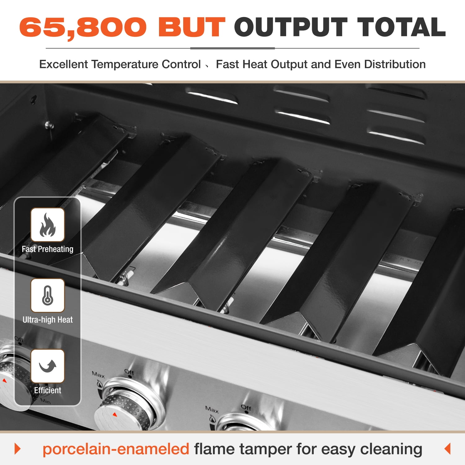 Summit Living 4 Burner Propane Gas Grill with Side Burner Stainless Steel