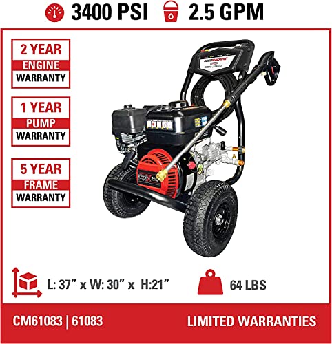 SIMPSON Cleaning CM61083 Clean Machine 3400 PSI Gas Pressure Washer