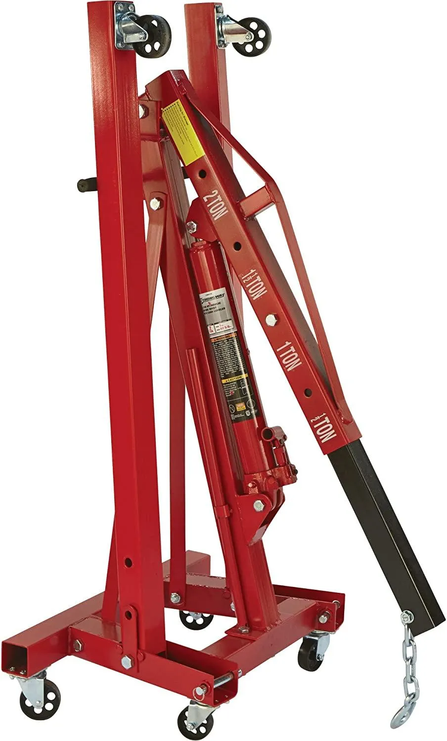 Strongway Hydraulic Engine Hoist with Load Leveler �C 2-Ton Capacity, 1in.-82 5/8in. Lift Range