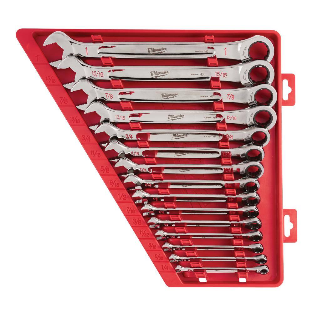 48-22-9416 SAE Ratcheting Combination Wrench Set (15-Piece)