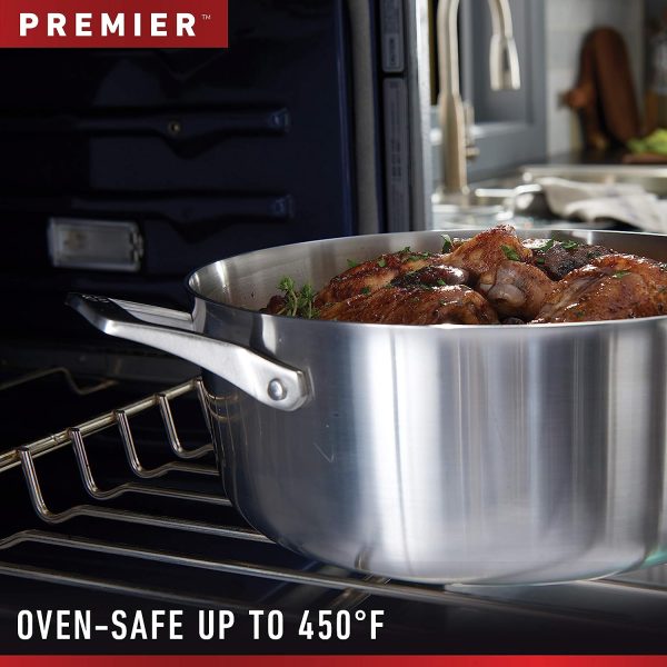 13-Piece Pots and Pans Set, Stainless Steel Kitchen Cookware with Stay-Cool Handles and Steamer Insert, Dishwasher Safe, Silver