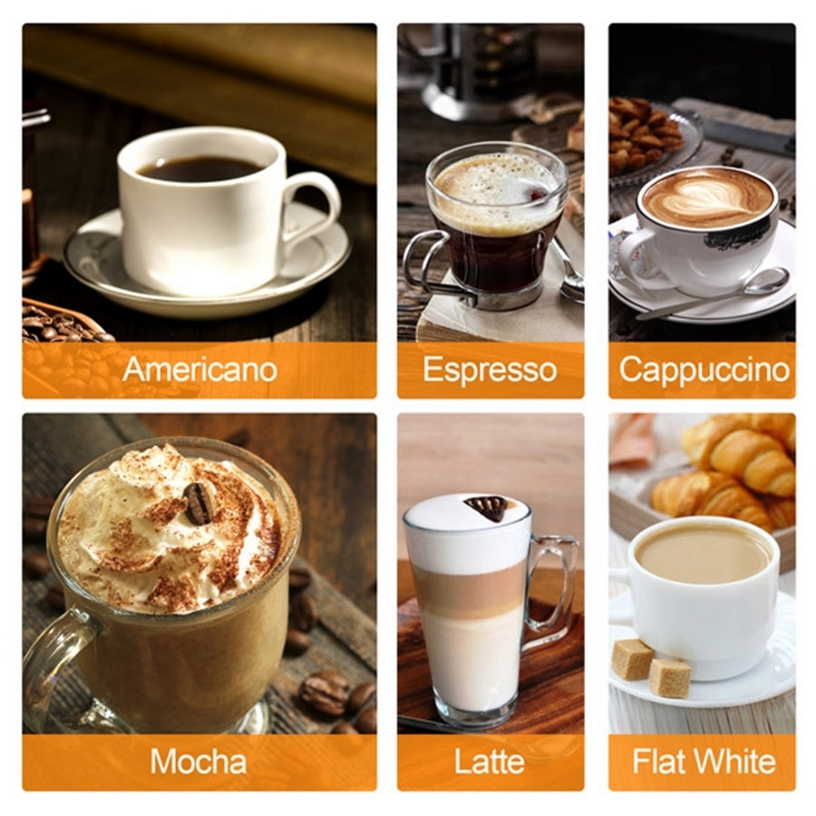 YOSHIKO Steam Espresso Machine, Latte and Cappuccino Maker with Milk Frother, 20 Bar Italian Pump, Automatic Setting of Coffee Volume, 900ml Water Tank, Black & Stainless, 1700W