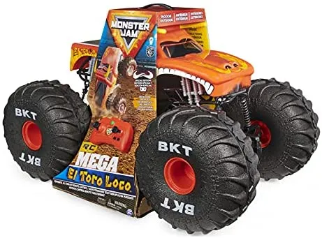 Monster Jam, Official Mega Grave Digger All-Terrain Remote Control Monster Truck with Lights
