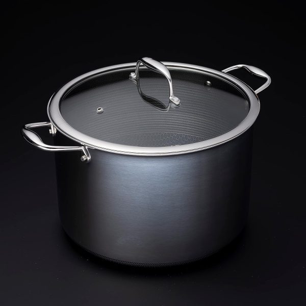 10 Quart Hybrid Nonstick Saucepan and Lid, Dishwasher and Oven Friendly, Compatible with All Cooktops