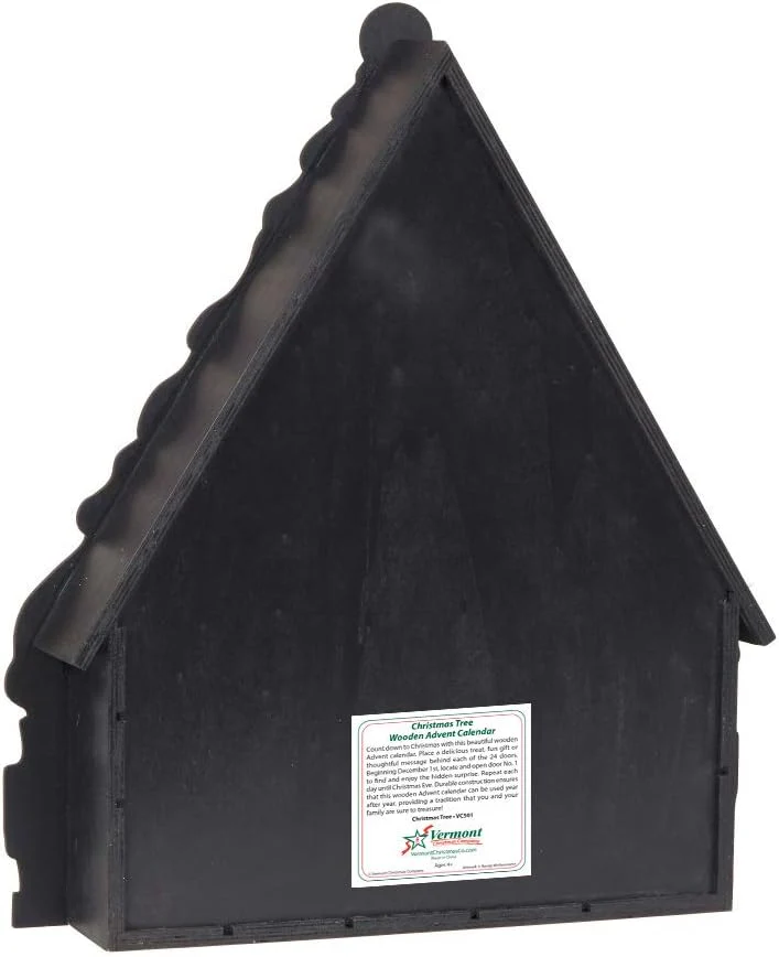 Vermont Christmas Company Christmas Tree Wooden Advent Calendar - Countdown to Christmas - Use Year After Year - Family Heirloom - 17