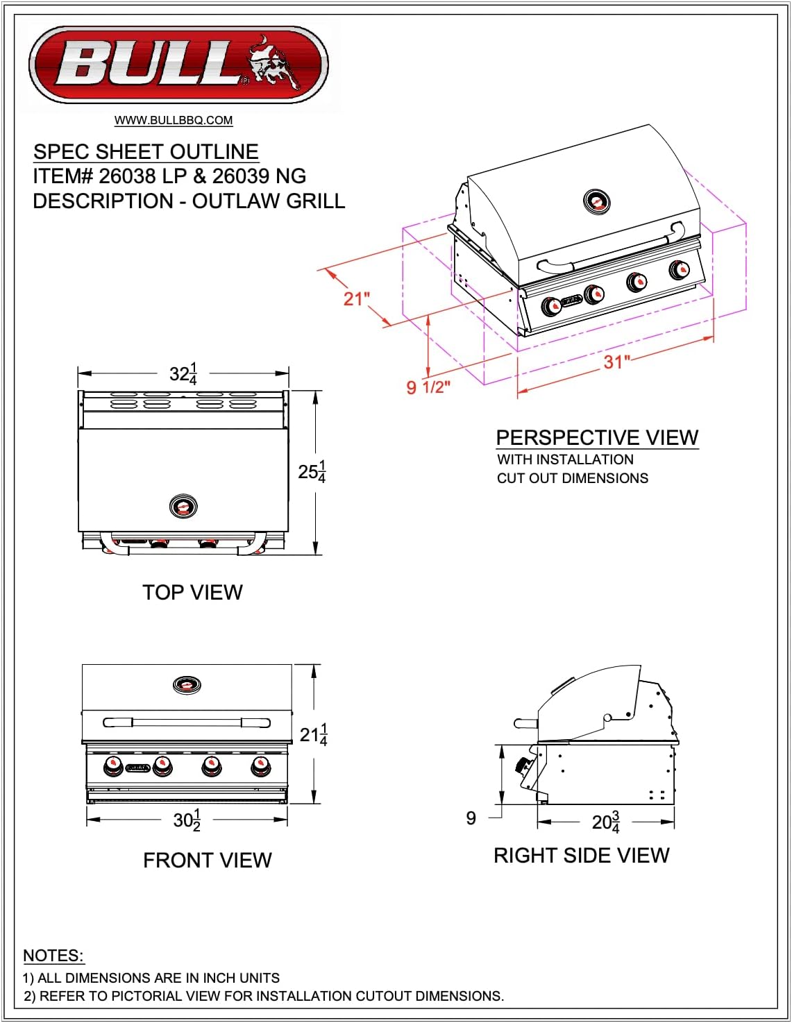 Natural Gas Outlaw Drop-In Grill Head in Stainless Steel