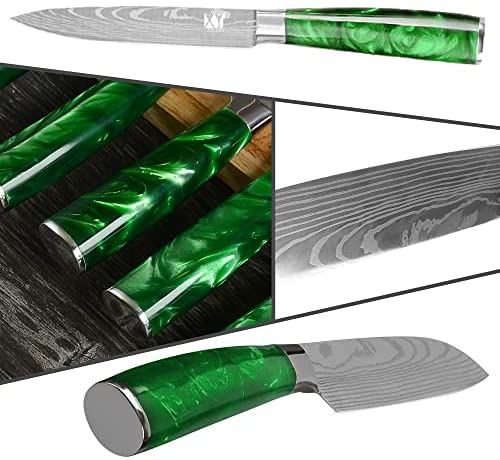 XYJ Stainless Steel Kitchen Knives Set 8 Piece Chef Knife Set with Carry Case Bag & Sheath Well Balance Ergonomic Handle