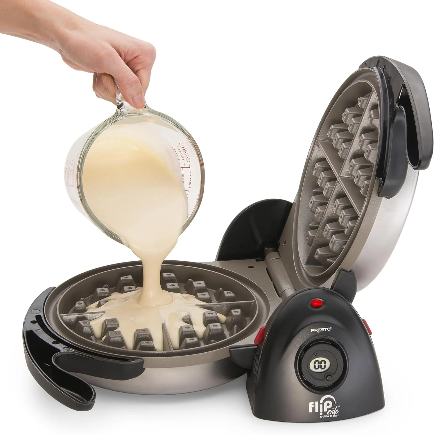 Presto Ceramic Flipside Belgian Waffle Maker, 7 inches (Pack of 1), BlackGray