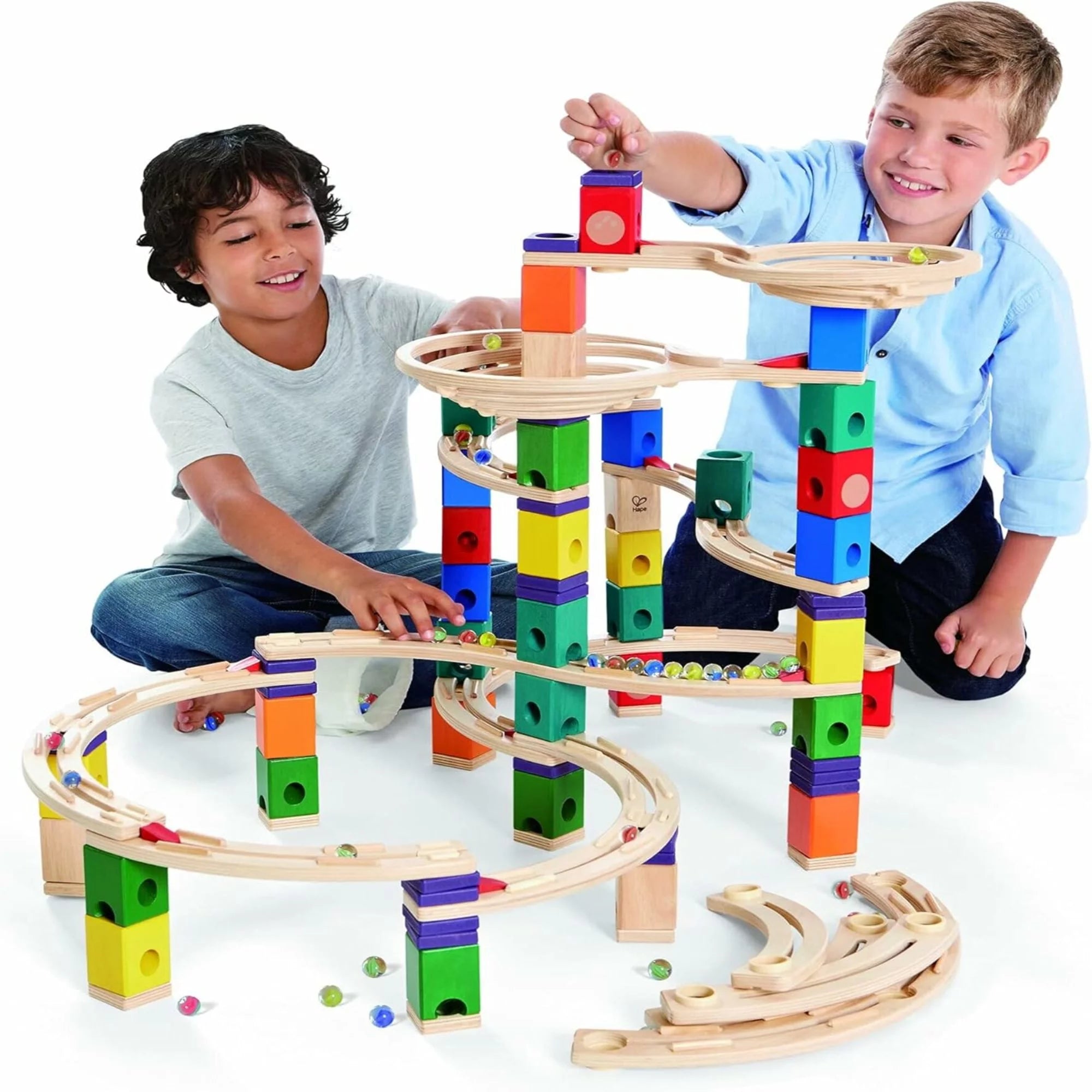 Hape Quadrilla Wooden Marble Run Construction, The Cyclone, 198 Pieces