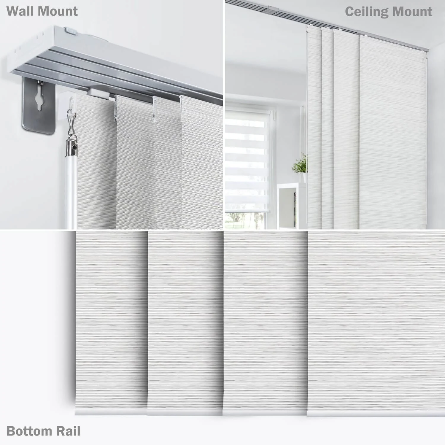 GoDear Design Adjustable Sliding Panel Track Blinds, Vertical Blinds, Classic, 45.8