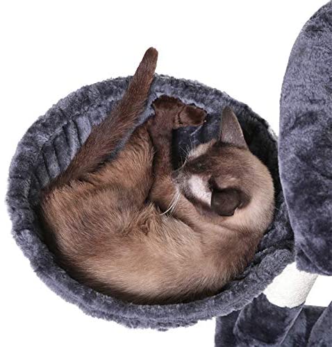 Hey-brother 41.34 inches Cat Tree with Scratching Board, 2 Luxury Condos, Cat Tower