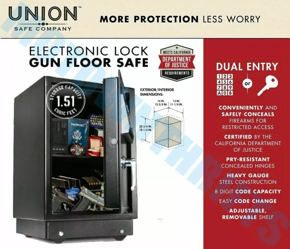 Electronic Lock Gun Floor Safe, Floor Mounted Safe, Floor Gun Safe 1.51 Cu. Ft.