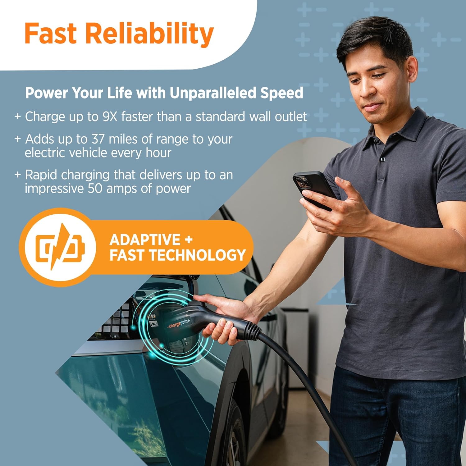 Home Flex Level 2 EV Charger, NEMA 14-50 Outlet 240V EV Charge Station, Electric Vehicle Charging Equipment Compatible with All EV Models