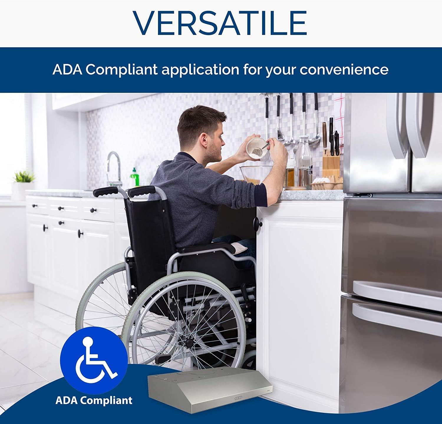 24-inch Under-Cabinet 4-Way Convertible Range Hood with 2-Speed Exhaust Fan and Light,Black