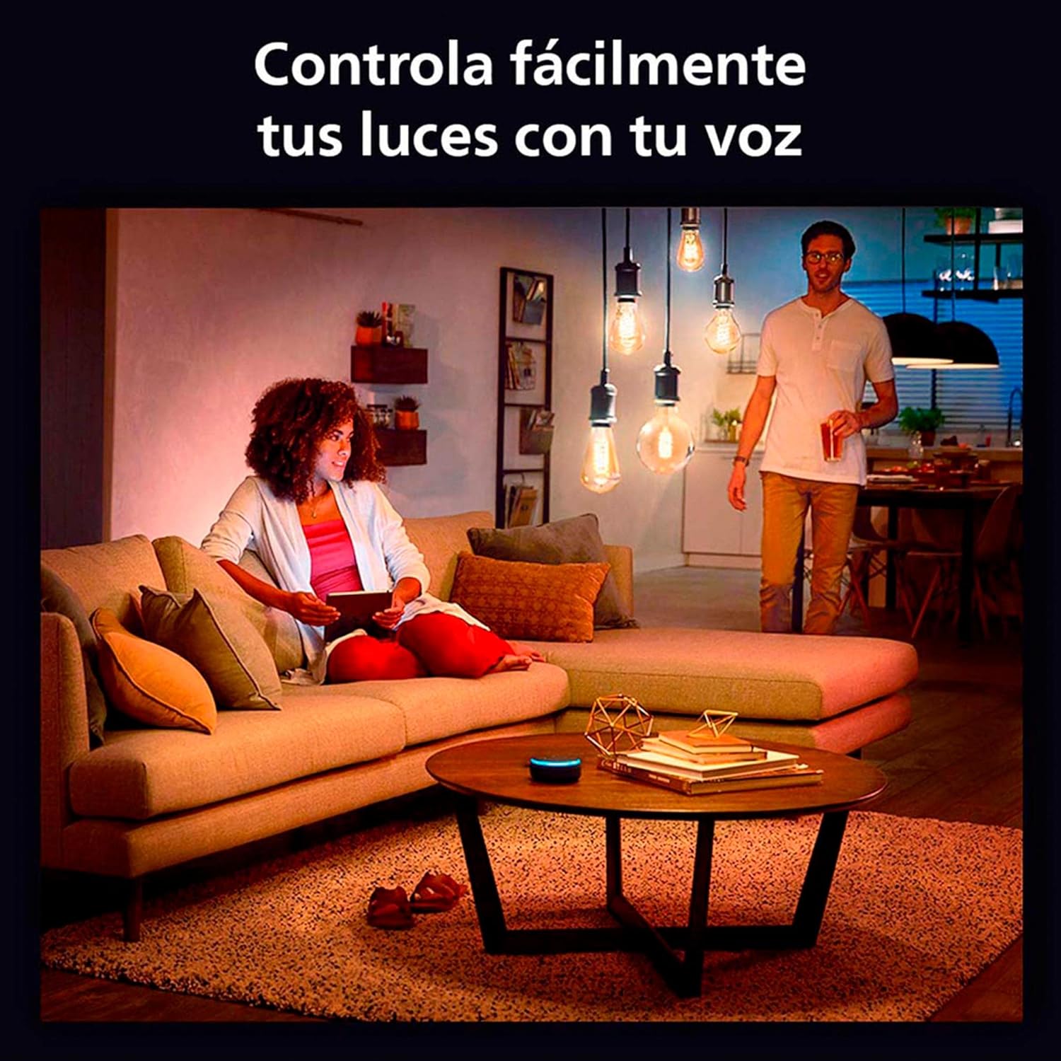 Philips Hue White Ambiance G40 LED Bulb 4-Pack, 550LM, E26, Smart Home Compatible with Alexa & Google Assistant