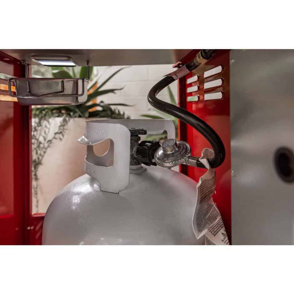 Nexgrill Deluxe 2-Burner Propane Gas Grill, Red �?Stainless Steel, 28,000 BTUs, Compact Design