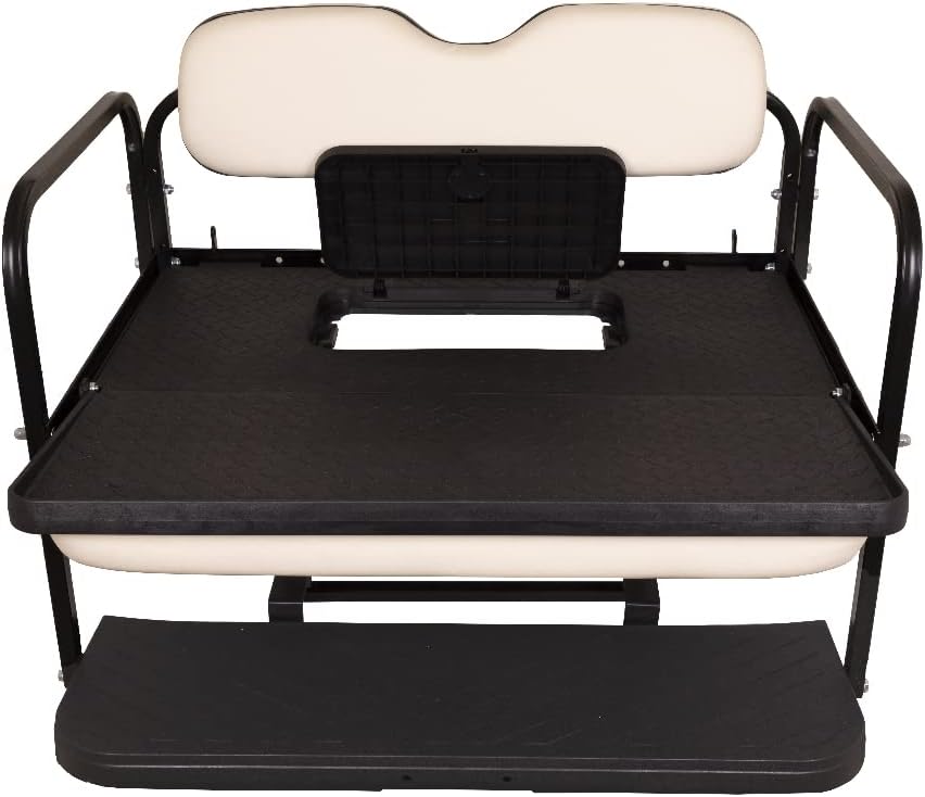 MACH3 Club Car Precedent/Tempo/Onward Golf Cart Rear Seat Kit with Steel Frame | Compatible with 2004-Up Models (Buff)