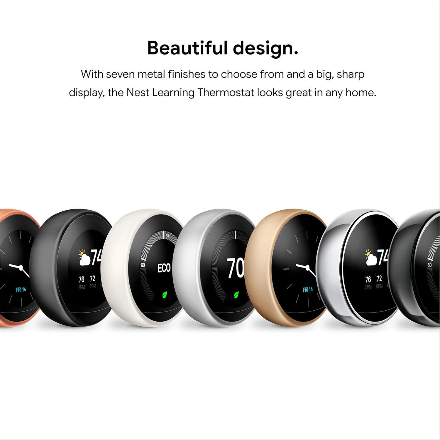 Nest 3rd Gen Learning Thermostat, Programmable Smart, Alexa Compatible, White, Wi-Fi, Energy Saving, Home Use