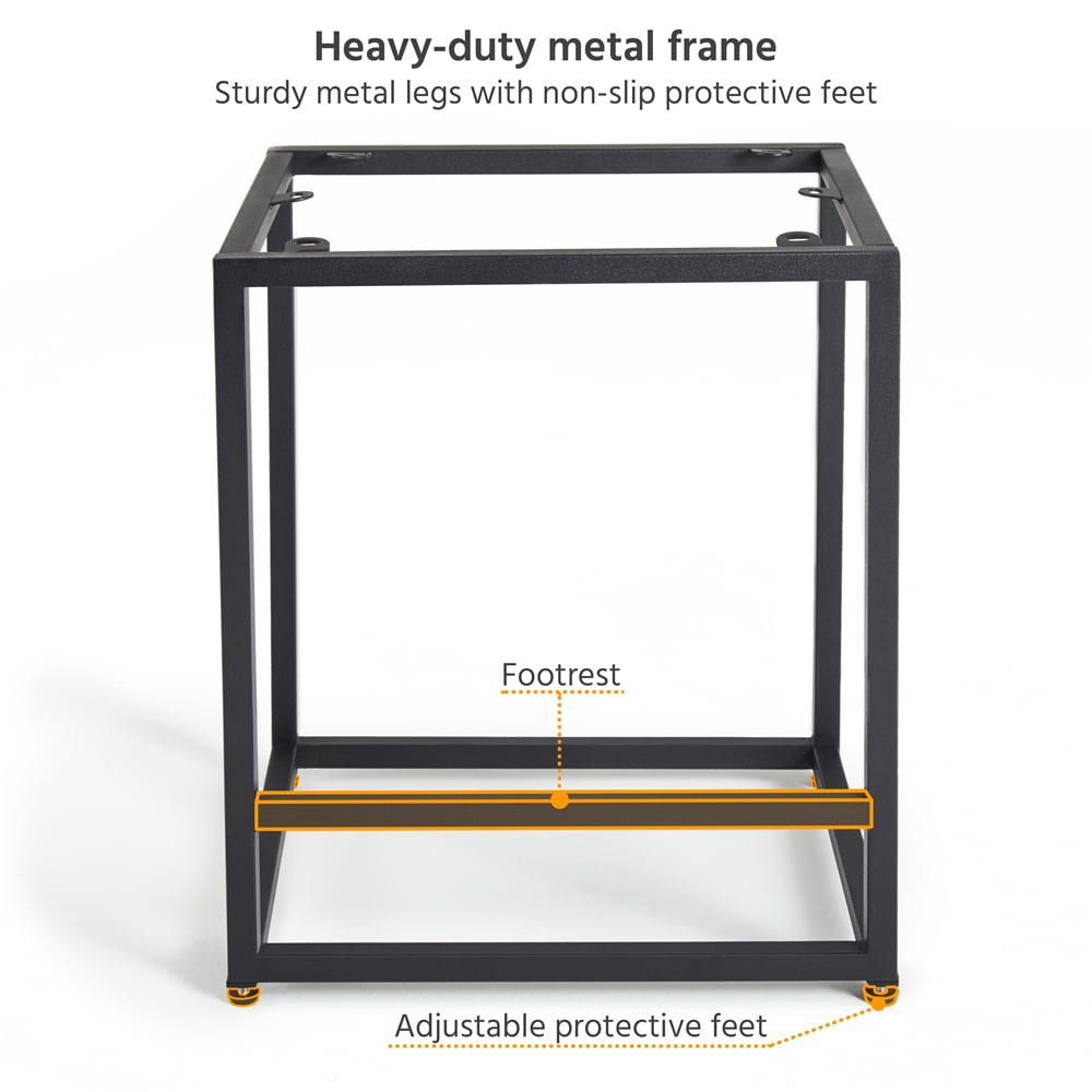 24  Modern Backless Counter Bar Stools, Set of 2, Black