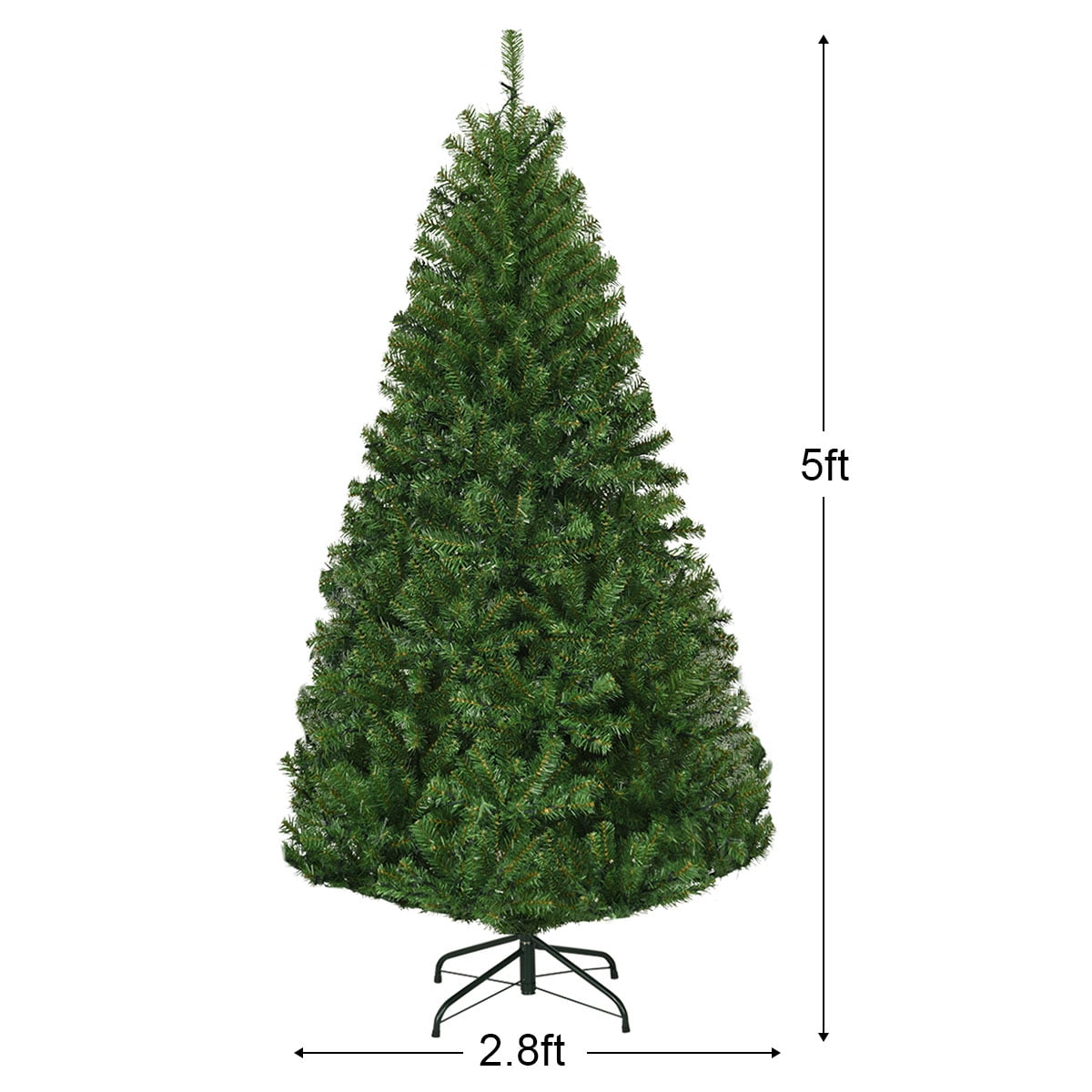 Costway 8Ft Pre-Lit Artificial Christmas Tree Hinged 750 LED Lights