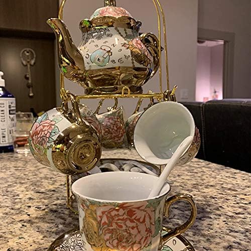 DaGiBayCn 20 PCS Tea set Ceramics Tea set Afternoon Tea Set Adult tea set Gift Tea Set Can Drink Coffee Strong Tea blue