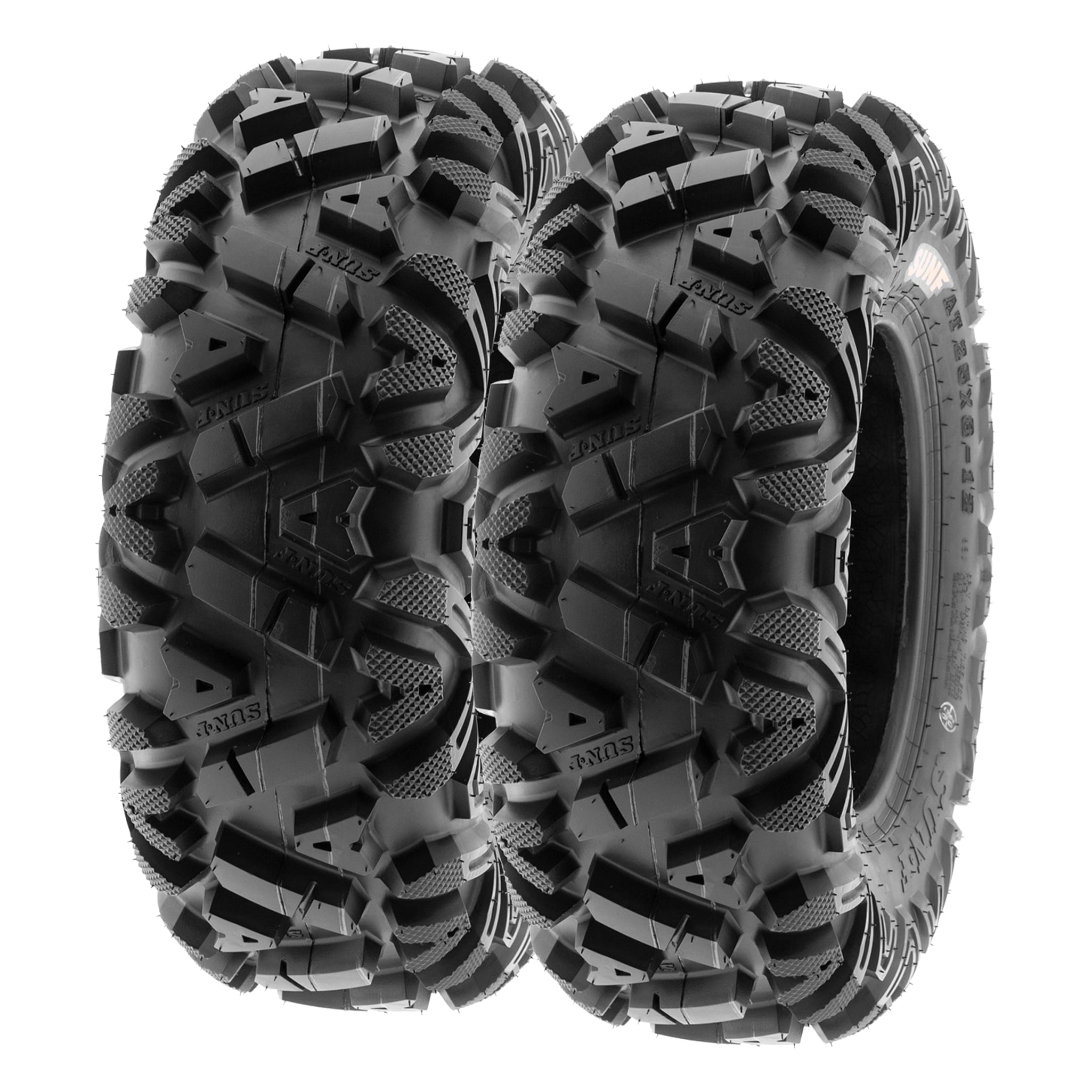 SunF All Terrain ATV UTV Tires 25×8-12 and 25×10-12 6 PR A033 (Complete Full Set of 4)