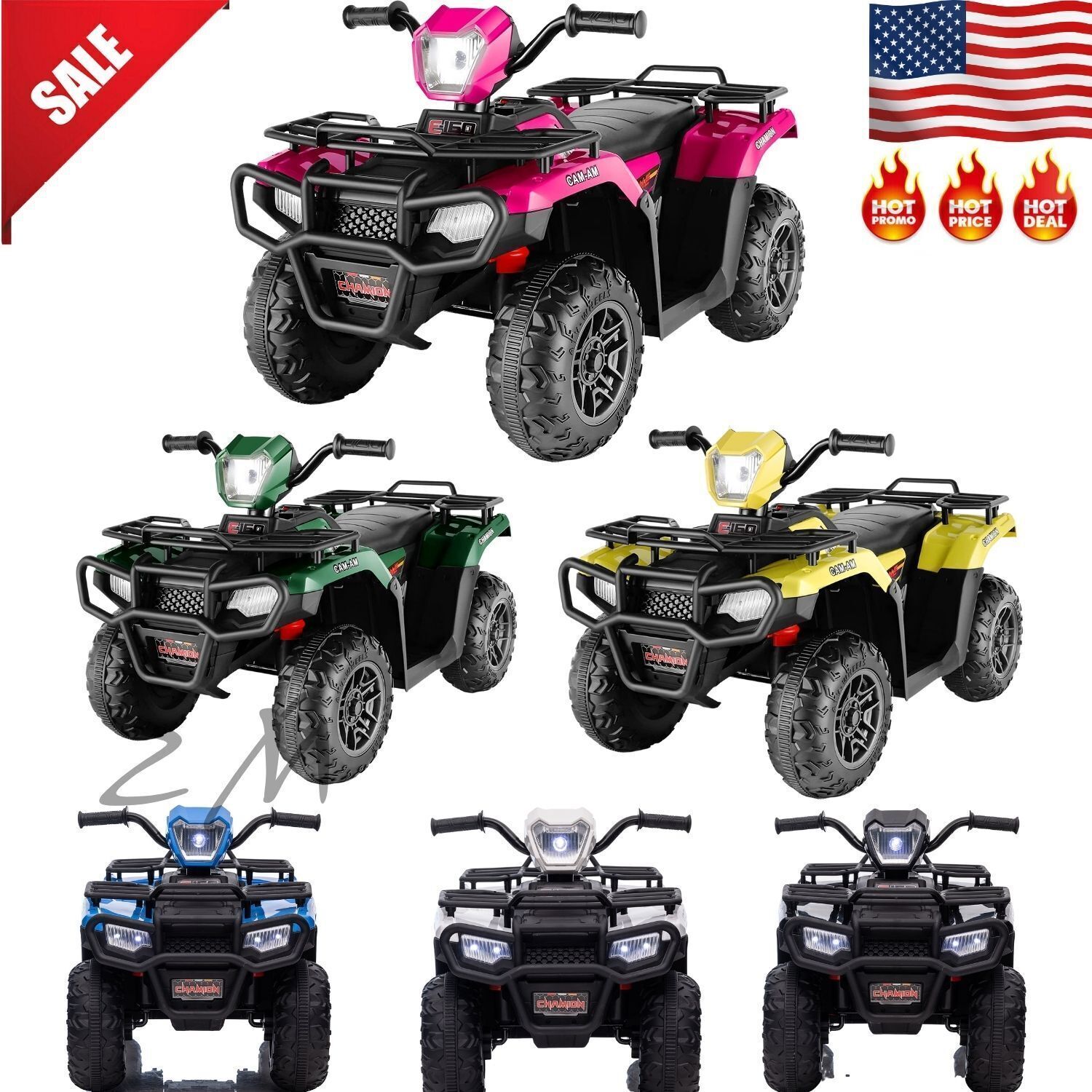 12V Electric Kids Ride On Car ATV 4-Wheeler Quad w/ Music LED Light Gift NEW！