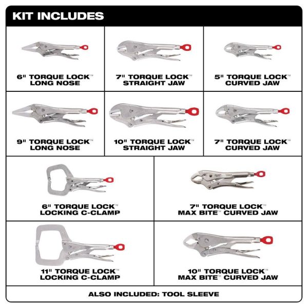 1002718906 Torque Lock Locking Pliers Kit (10-Piece)