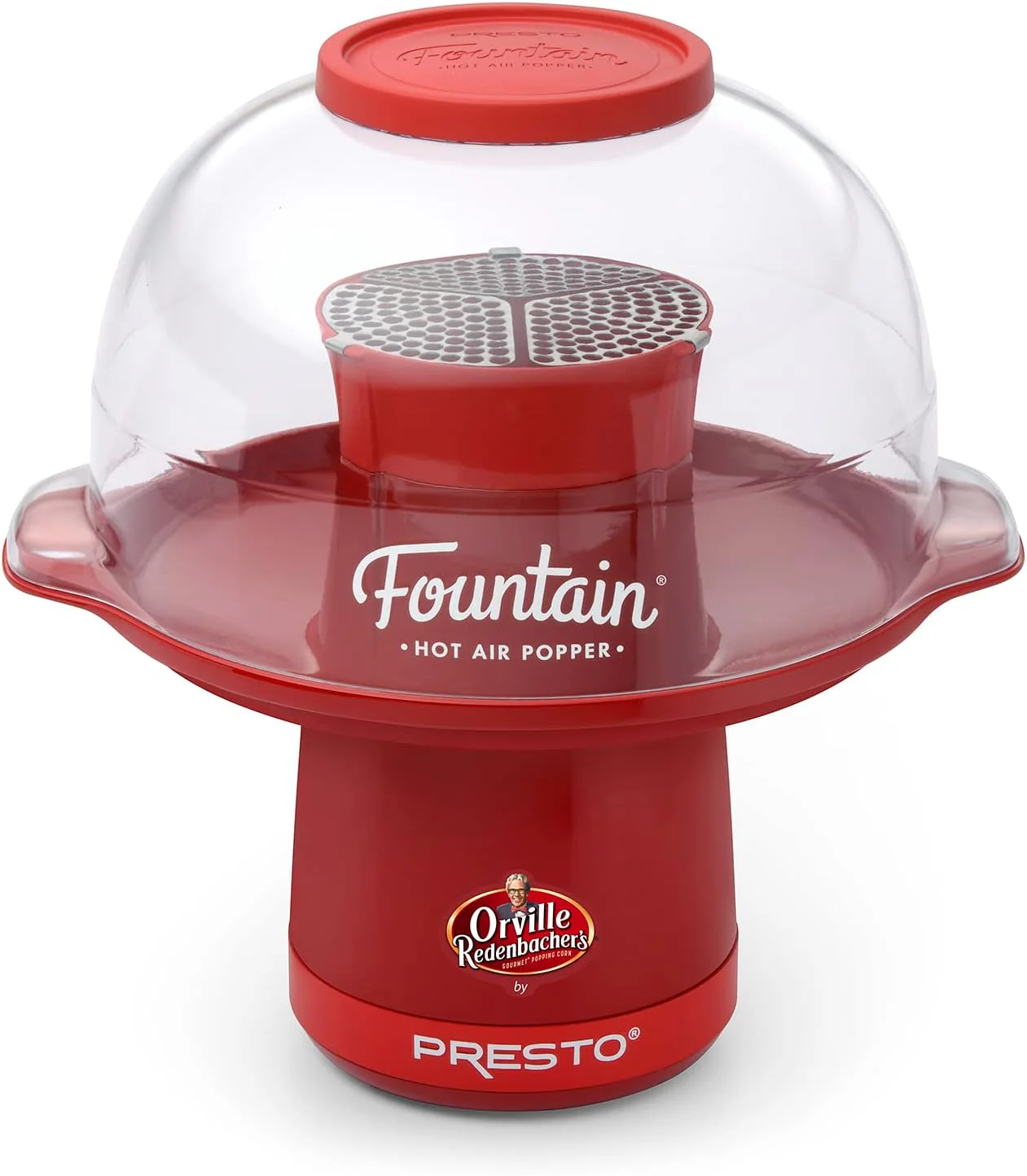 Presto Orville Redenbacher's Fountain Hot Air Popper Popcorn, 20 Cups, Red