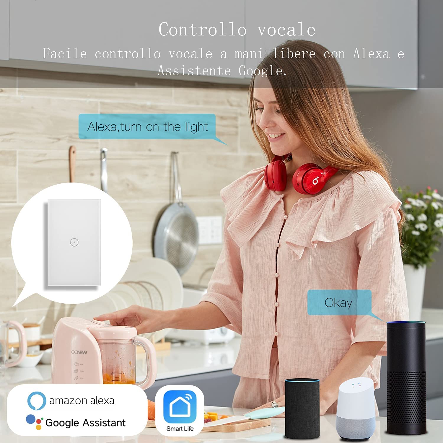 Jinvoo Smart 3-Gang Wall Light Switch, Touch Panel, Alexa & Google Home Compatible, No Hub Needed, 2-Pack, Black