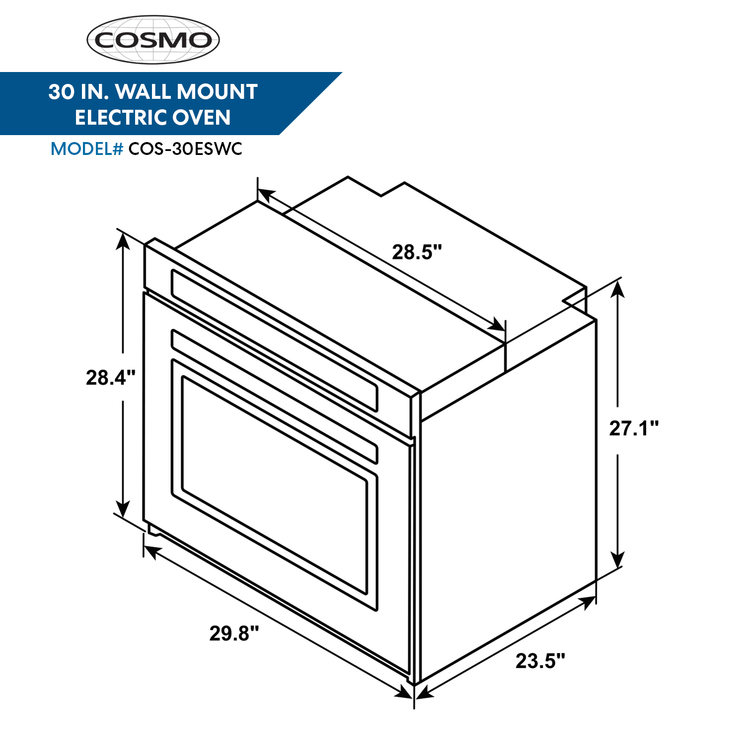 30 in. 5 cu. ft. Single Electric Wall Oven with True European Convection and Self Cleaning in Stainless Steel
