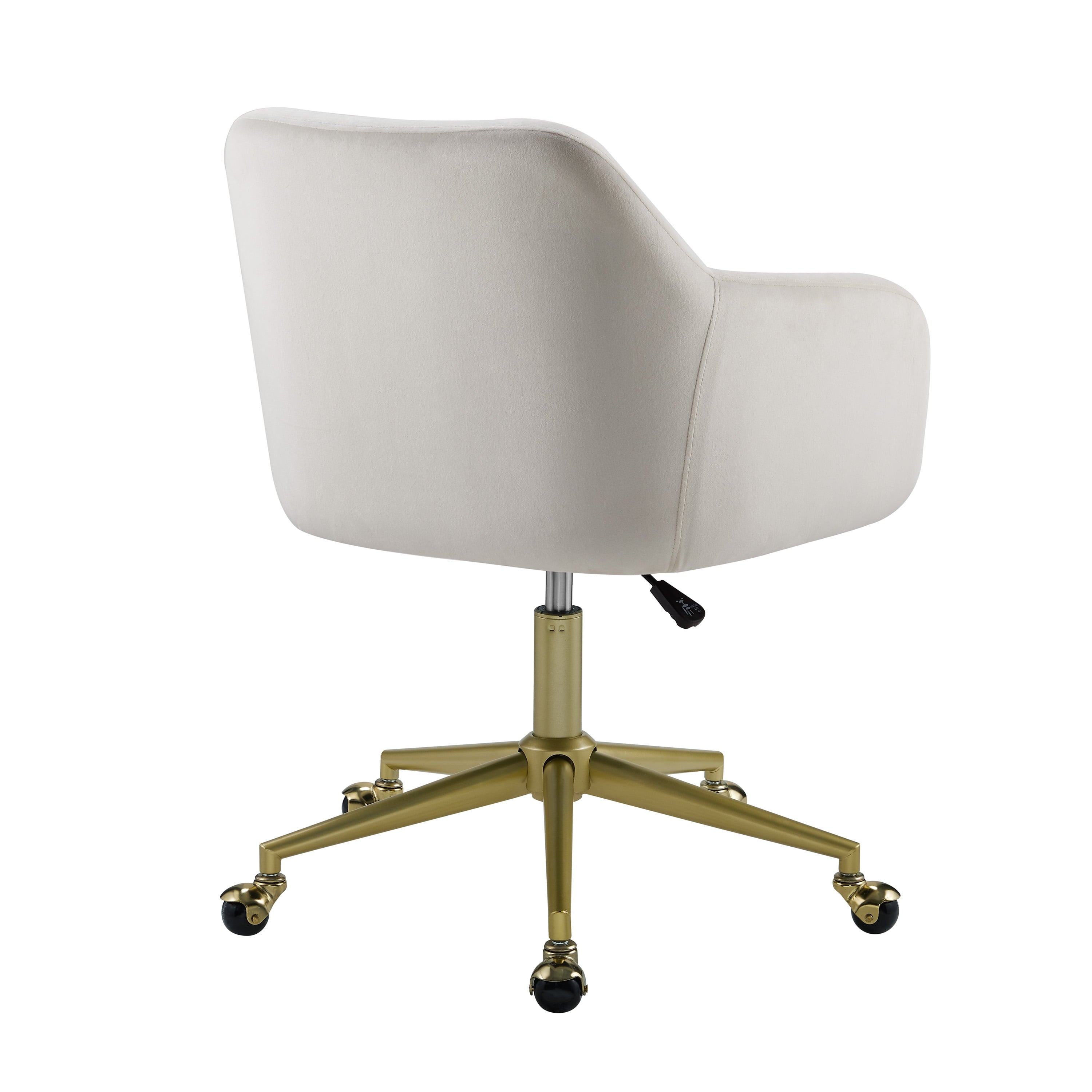 Linon Abram Task Chair with Adjustable Height & Swivel, 275 lb. Capacity, Off White Velvet Fabric