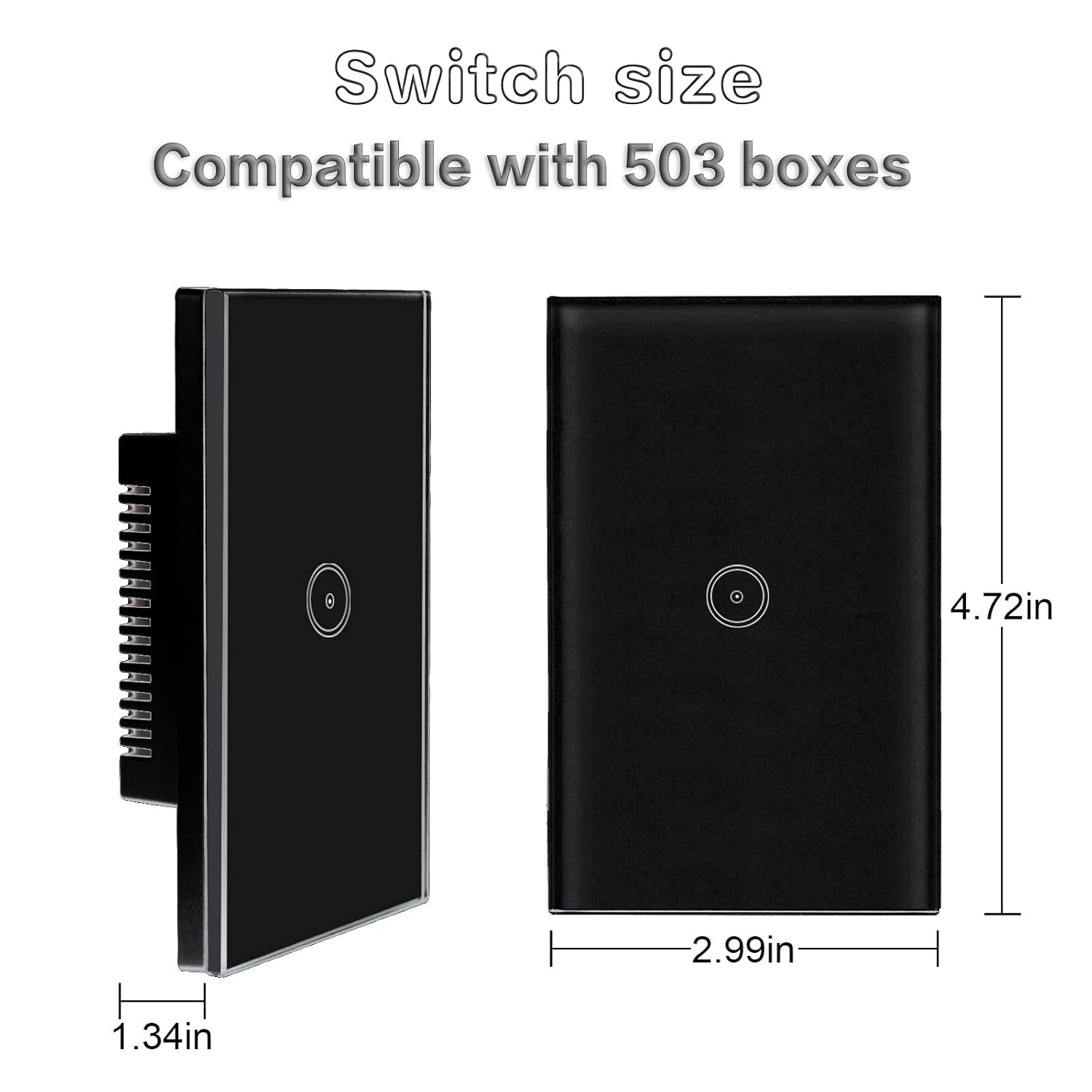 Jinvoo Smart 3-Gang Wall Light Switch, Touch Panel, Alexa & Google Home Compatible, No Hub Needed, 2-Pack, Black
